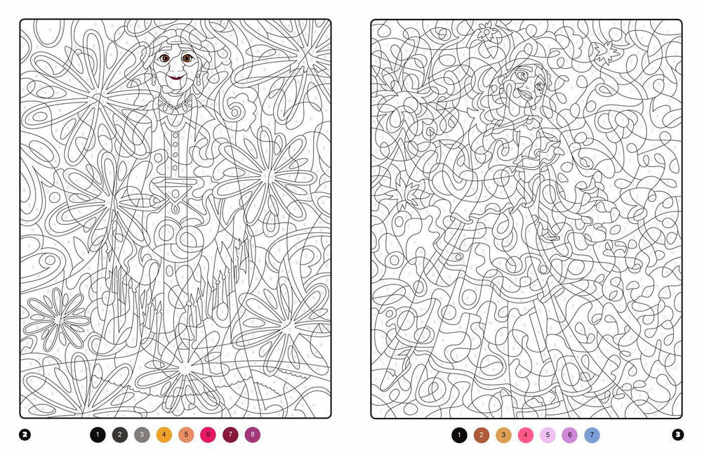Hachette/ раскраска по номерам/ ENCANTO, LA FANTASTIQUE FAMILLE MADRIGAL/ Coloriages Magiques - Disney