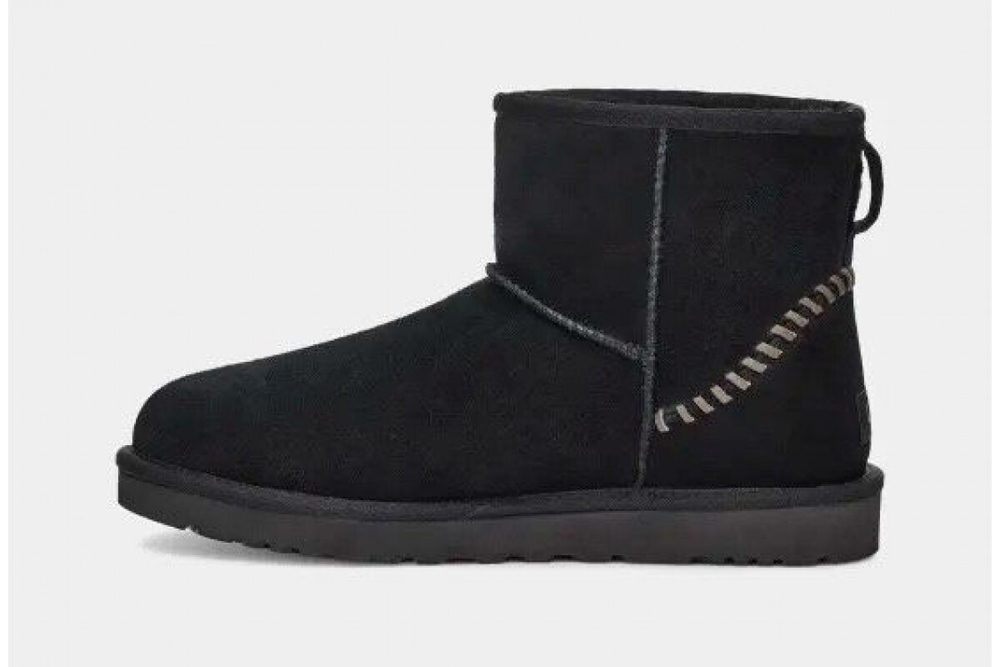 UGG Mens Classic Mini Deco Suede Boot Black
