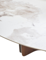 Стол М-City DISAUR Кастелла (Castela) 135 Белый мрамор Ca071, керамика, Орех
