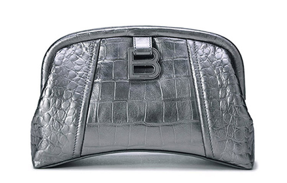 Balenciaga Editor Clutch Xs Silver Metallized