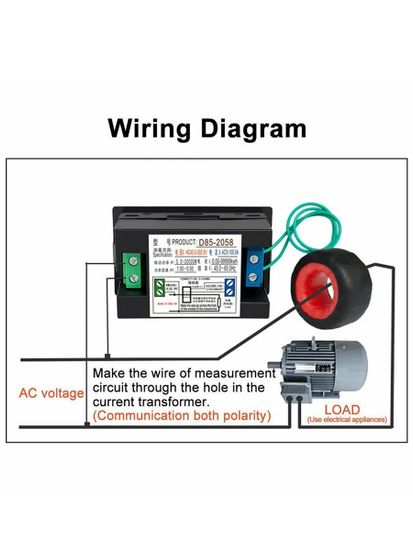 D85-2058 AC200-450V Портативный мультифункциональный измеритель тока, напряжения и мощности