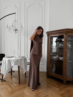Платье из атласной ткани Mulberry