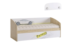 Кровать «Форсаж» (дуб сонома/белый), ЛДСП, Мебельсон