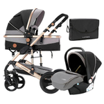 Детская коляска-трансформер 3 в 1 Luxmom 510, c автолюлькой / синий цвет