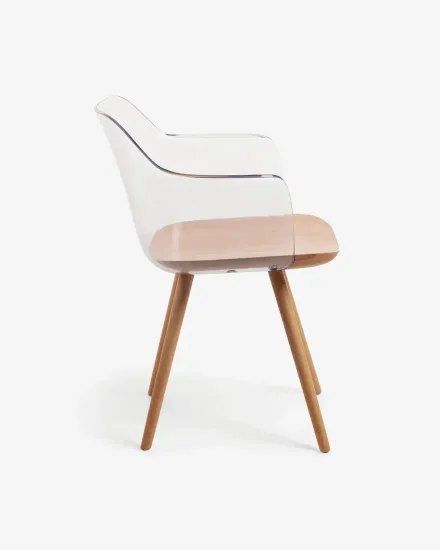 Стул Klam c прозрачной спинкой c подлокотниками