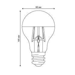 LED-A60-4W-3000K-E27-CL MIRROR-CHROME PLS02WH Лампа светодиодная. Форма A. прозрачная колба с зеркальным отражателем. Серия Sky. Теплый белый свет 3000K. Картон. ТМ Uniel