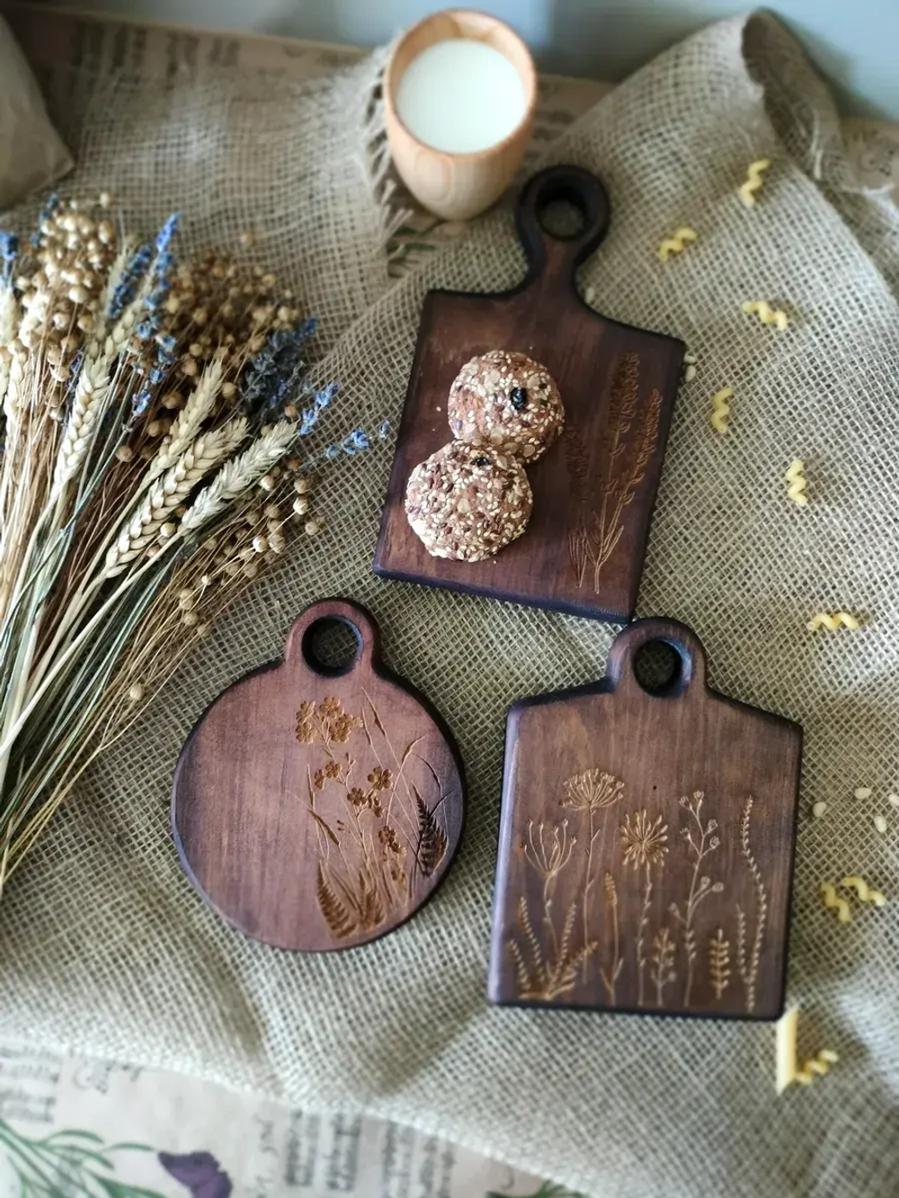 Набор досок разделочных из дерева сервировочных 3 шт.