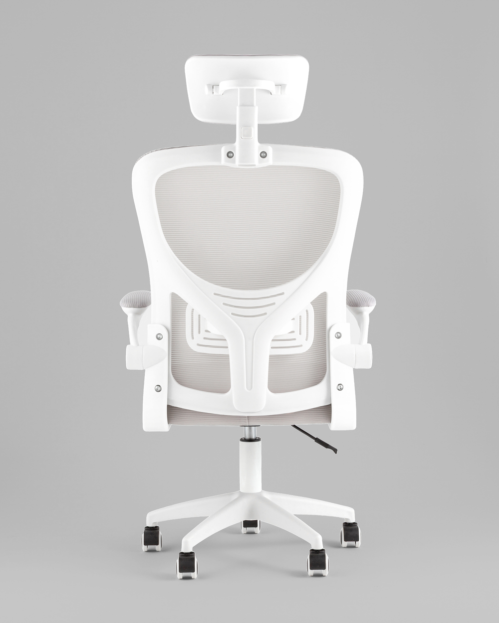 Кресло офисное TopChairs Core серый с подголовником пластик белый