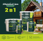 ЗДОРОВЫЙ ДОМ деревозащитное средство 2в1 Дуб 0,8л (LAKRA)
