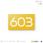 Номер на дверь 603, табличка на дверь для офиса, квартиры, кабинета, аудитории, склада, желтая 120х70 мм, Айдентика Технолоджи
