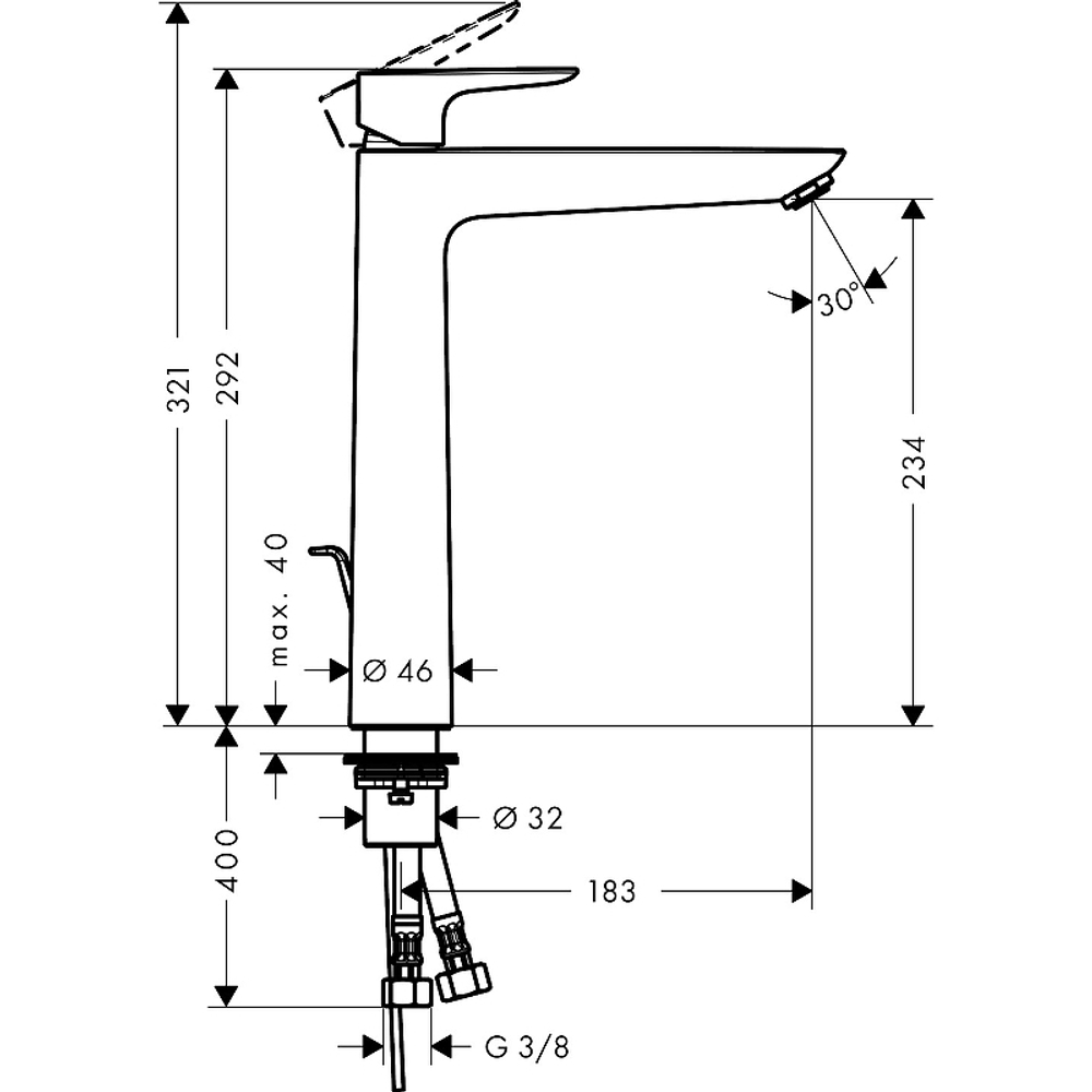 Смеситель для раковины Hansgrohe Talis E 71716000 хром
