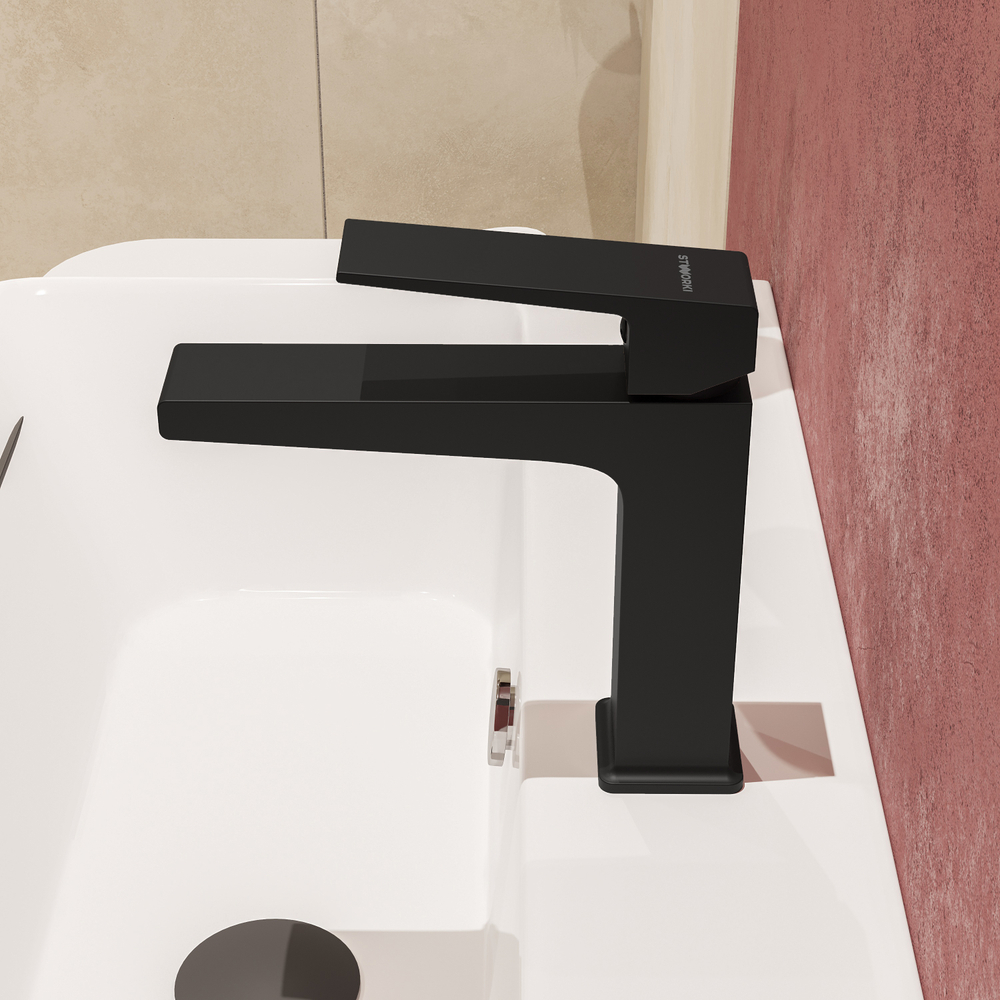 Смеситель для раковины STWORKI Нюборг S37010BK матовый черный