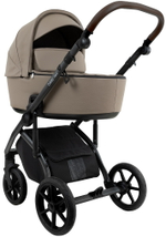 Детская коляска Roan Bass Next Кожа 2.0 2 в 1 BNL/71/2 Cappucino/Black/ руч.Коричневый