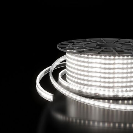 Светодиодная лента 220 В 14,4 вт/м 120 Led/м 2835 IP65, холодный белый 6500K, 50 м Лента светодиодная 220V 14,4W 120Led 2835 IP65 6500 холодный белый, 50 м