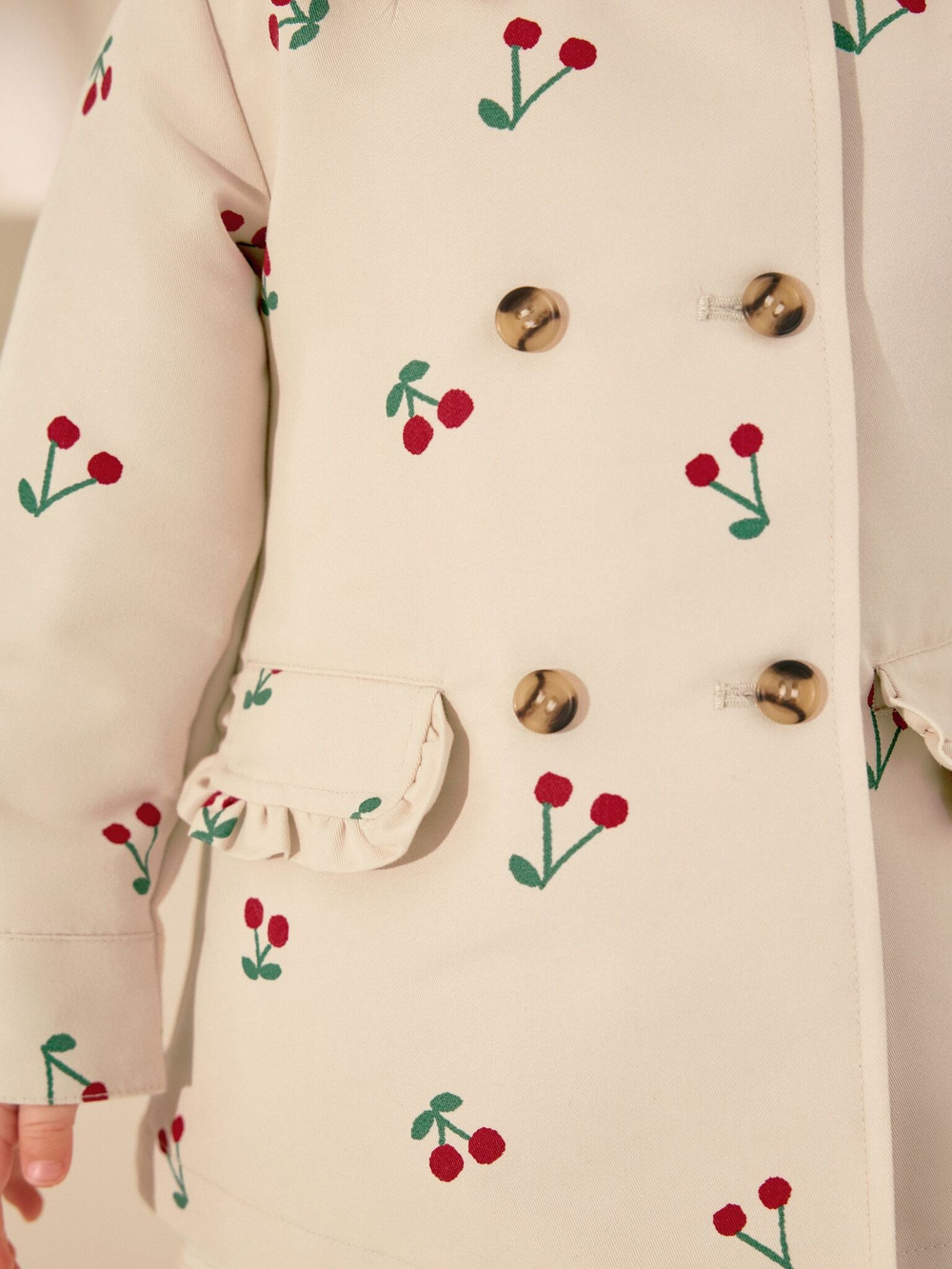 Плащ с капюшоном для девочки Next E25-134, Кремовый