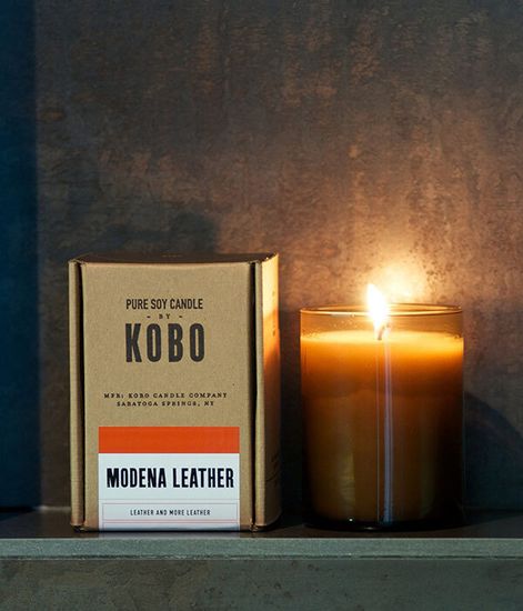 Modena Leather, свеча Woodblock, Kobo Candles