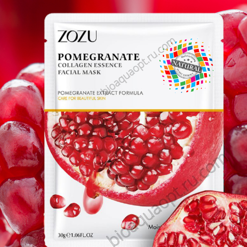 Zozu маска для лица коллаген + экстракт граната, 30 гр.
