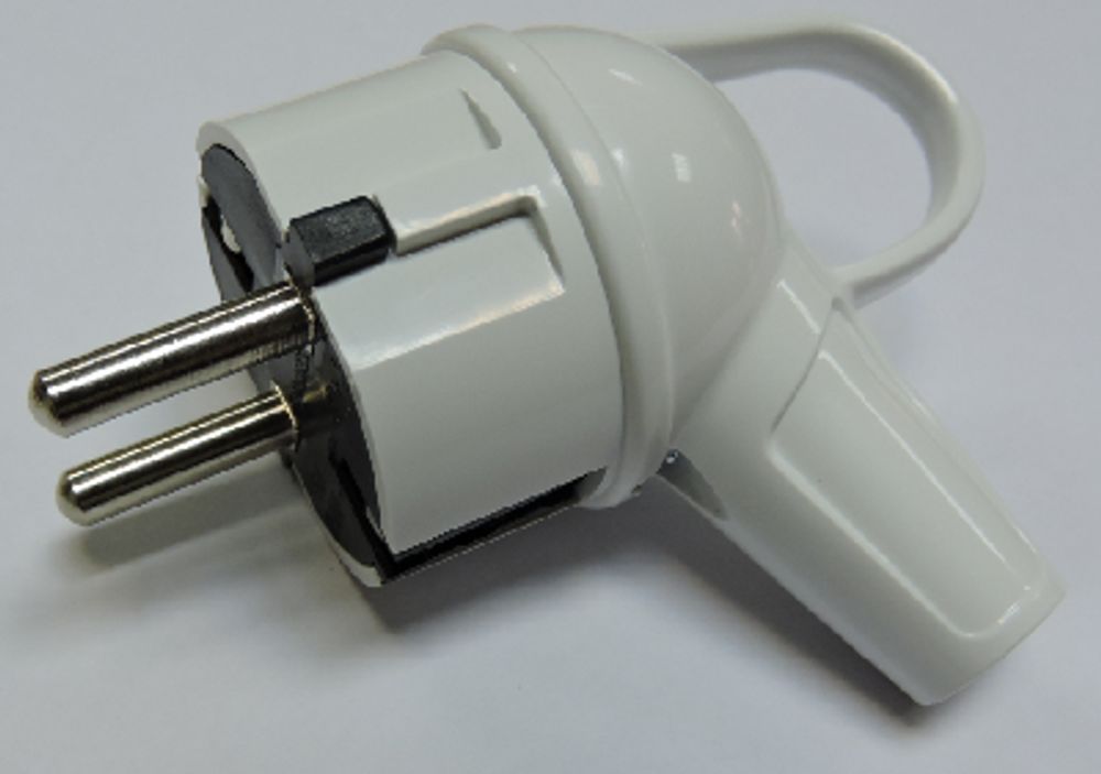 MAKEL  Вилка с заземляющими контактами с кольцом белая 10037