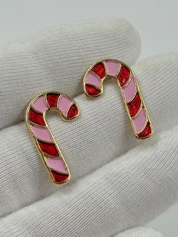 Серьги карамельная трость