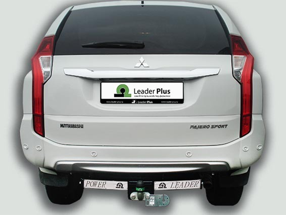 Фаркоп(прицепное) Лидер-Плюс для MITSUBISHI PAJERO SPORT 2 / 3 (2008-2021) (C НЕРЖ. ПЛАСТИНОЙ)(паспорт и сертификат в комплекте)(без электрики)M115-F(N)