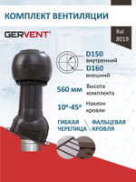 Готовый комплект изолированный серия Static (колпак): фальц, Ø 150/160 мм, Gervent