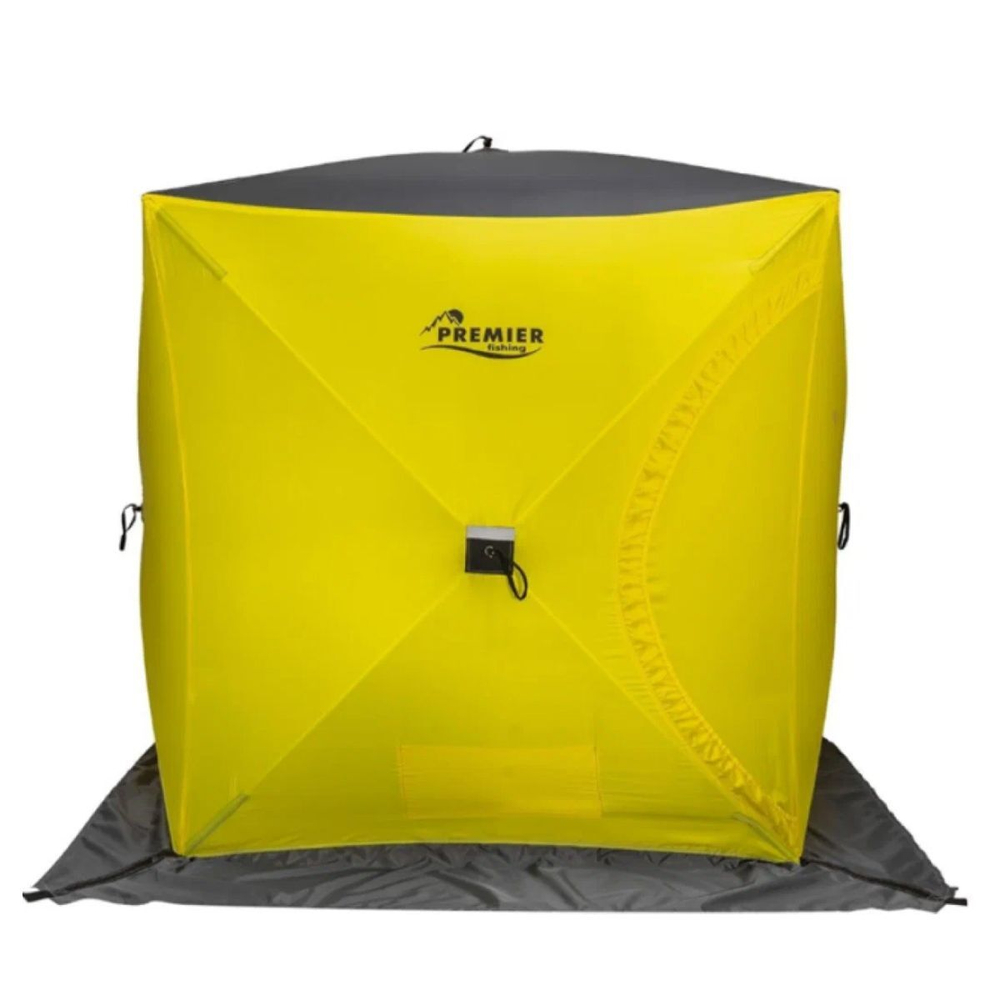 Палатка зимняя утепленная Premier Fishing Куб-2 желтый/серый (PR-WFSCI-180YG)