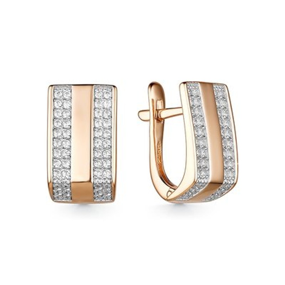 Серьги из золота с фианитами