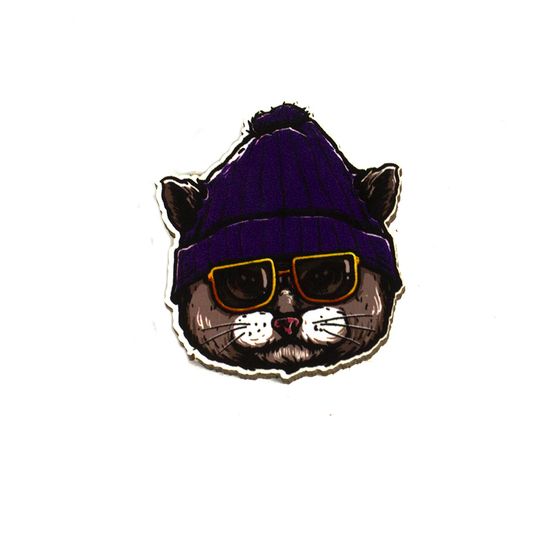 Деревянный значок. Bad Cat