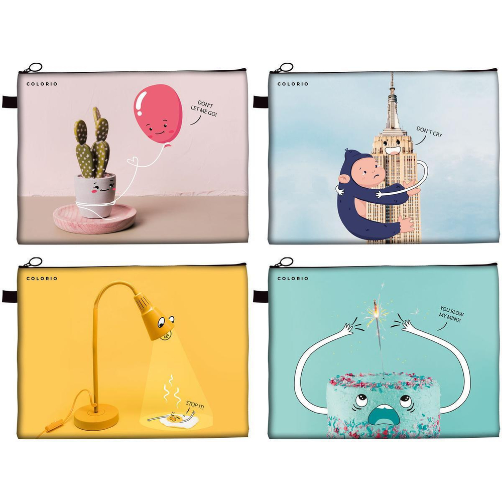 Папка для тетрадей А4, 1 отделение, ассорти "Colorio. Юмор" (Академия Групп)