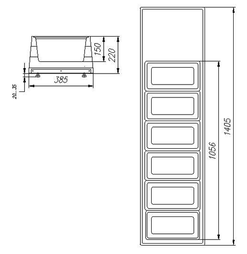 Витрина холодильная Полюс ВХС-1,4 Арго fast food (барная)
