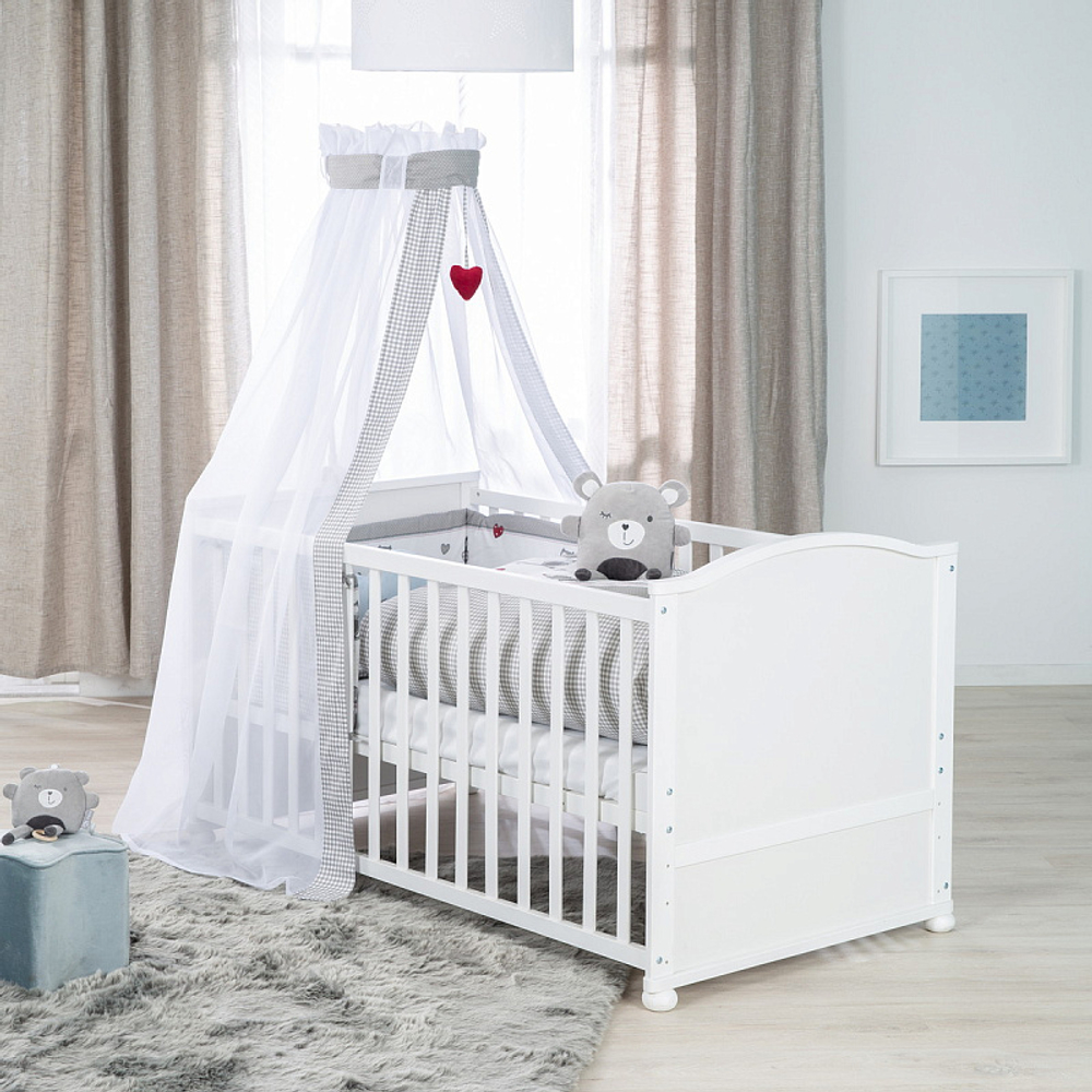 Детская кровать-трансформер Roba Lukas 70х140 c матрасом и комплектом 4-пр белый