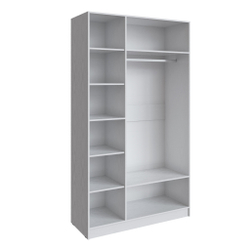 Шкаф Мадрид (1,3) с зеркалом белый/ателье светлое