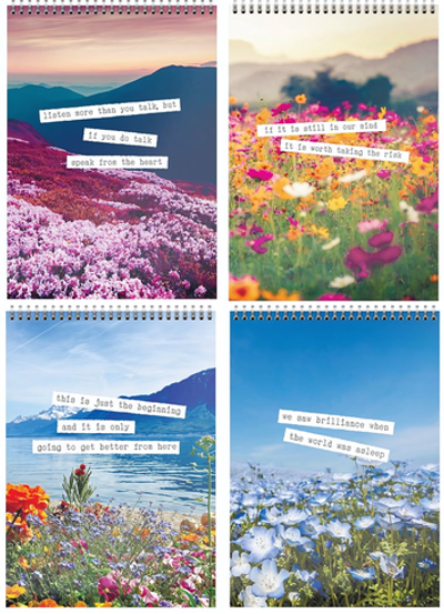 Блокнот А6 40л. клетка "Цветочное поле" греб. мел. Уф-лак (Schoolformat)