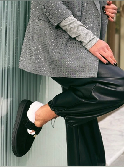 Зимние лоферы из натуральной замши