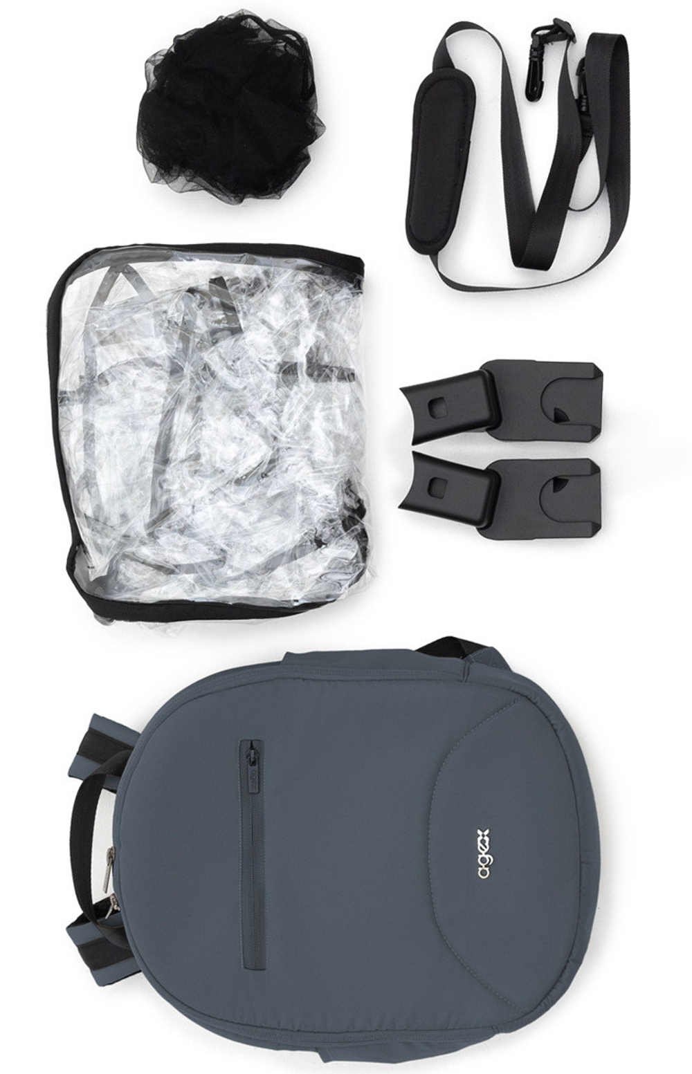 Коляска Agex Life 3 в 1 хромированная рама с автокреслом i-Safe S Black ALG590 Chrome Grey (Серый)