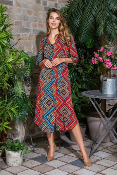 Платье-рубашка Jana (Размер: 4X) (Цвет: красный)