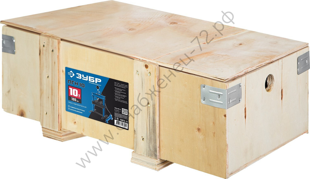 ЗУБР ПГН-10, 10 т, гидравлический пресс с гидронасосом и манометром, Профессионал (43072-10)