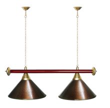 Лампа STARTBILLIARDS 2 пл. (плафоны синие,штанга синяя,фурнитура золото)