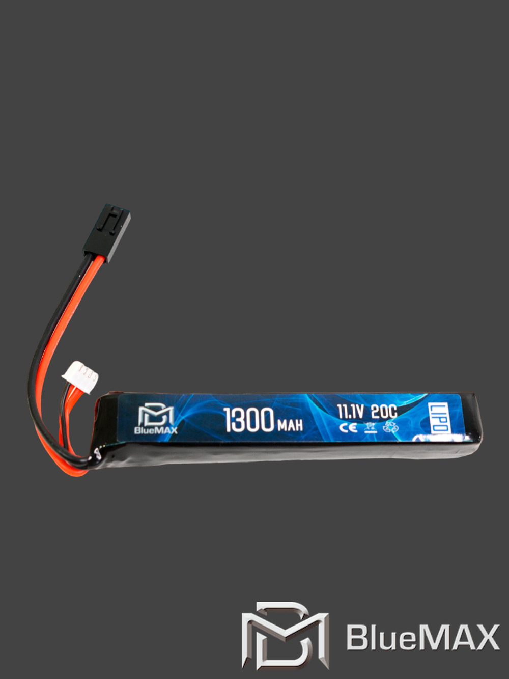 Аккумулятор BlueMAX Li-Po 11.1V 1300 mAh 20C Stick, Mini Tamiya (128x21x20 мм)
