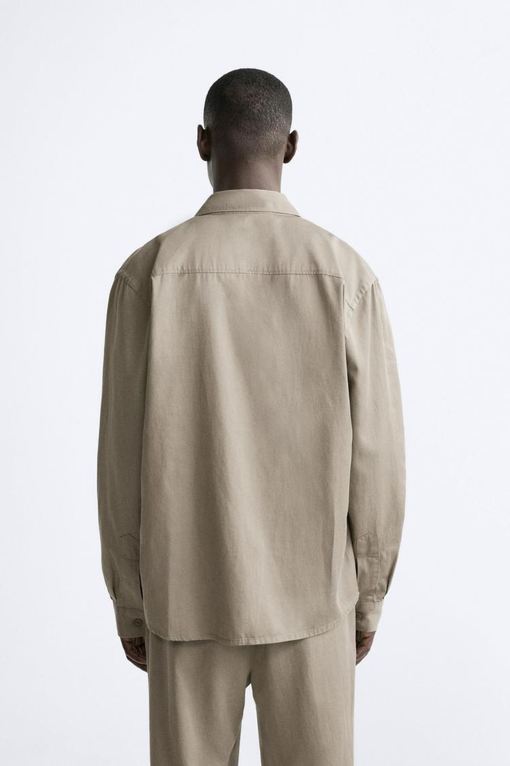 ZARA КУРТКА-РУБАШКА СТРУЯЩЕГОСЯ КРОЯ, ОТТЕНКИ СЕРОГО