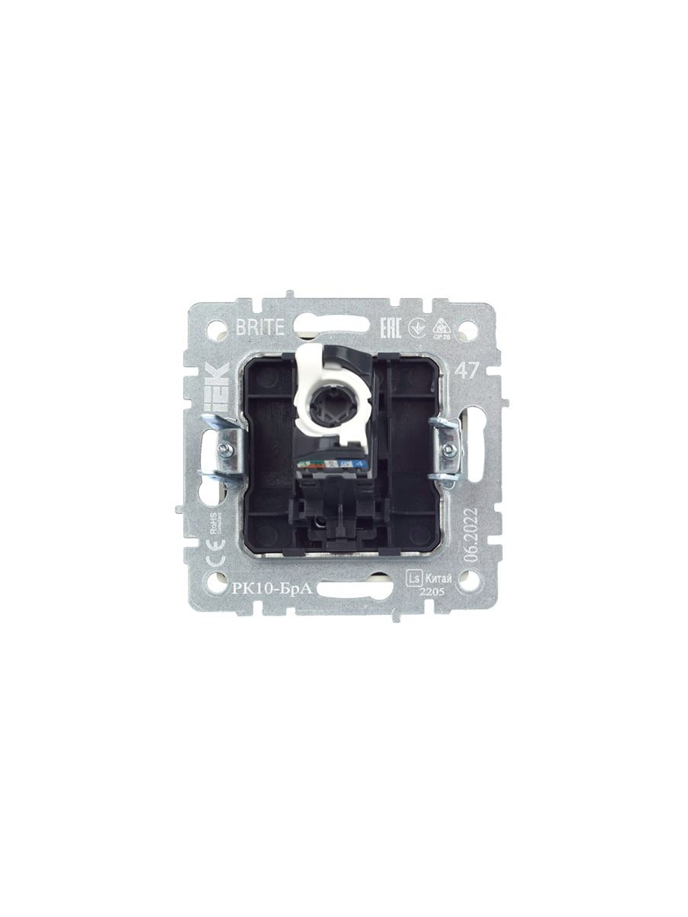 Розетка компьютерная СП RJ45 кат.5E BRITE РК10-БрА механизм алюм. IEK BR-K10-1-K47