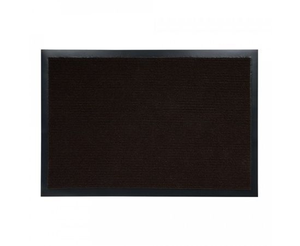 Коврик придверный влаговпитывающий ребристый 50х80см высота ворса 0,5см коричневый полиэстер подложка ПВХ 24191 TRIP VORTEX