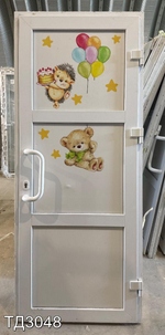 Дверь пластиковая входная Б/У 2040(в) x 850(ш)