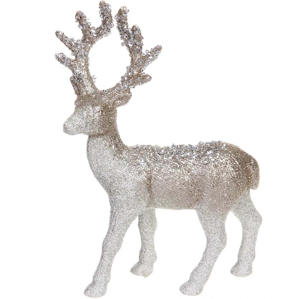 Фигурка новогодняя «Прекрасный олень» 13*5*22 см, Белый/шампань