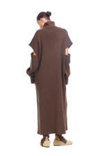 Платье с отстегивающимися рукавами WARM UP Brown