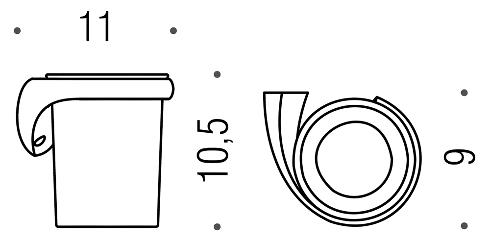 Стакан Colombo Link  B2402DX, хром схема