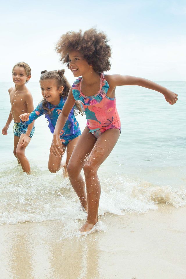 Коралловый купальник с объемными 3D деталями