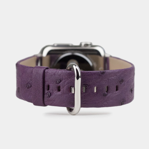 Ремешок для Apple Watch 44/45/49mm ST Classic из кожи страуса, фиолетового цвета