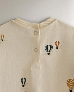 ZARA HOME ДЕТСКИЙ КОМБИНЕЗОН С ПРИНТОМ, КРЕМОВЫЙ