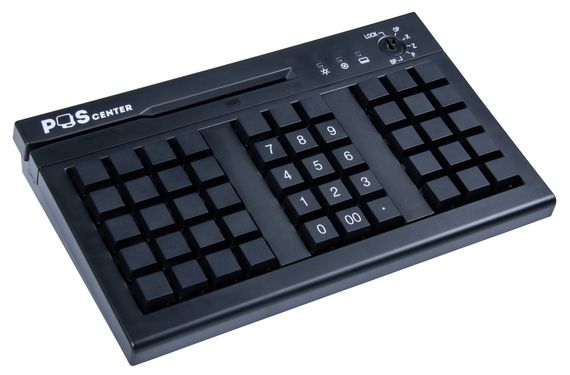 Клавиатура программируемая POScenter S50A (50 клавиш, MSR, ключ, USB), чёрная
